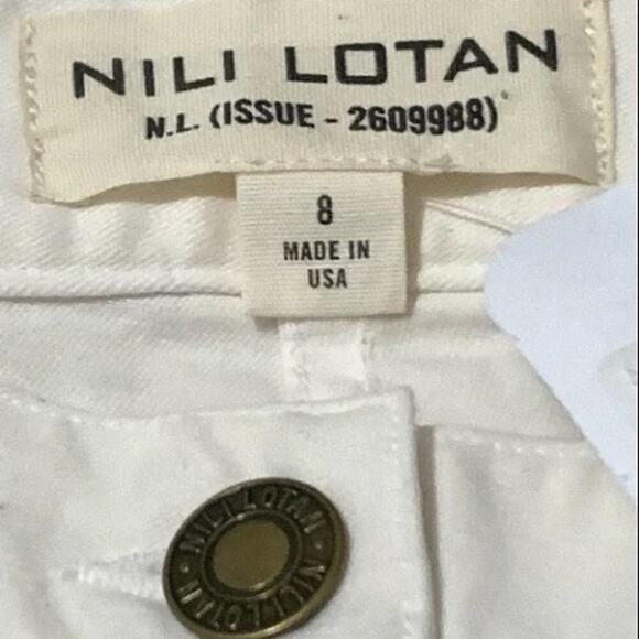 Nili Lotan NWT Oakland Wide-Leg Stretch Twill Pant in‎ Eggshell Women's Size 8 - Picture 8 of 10